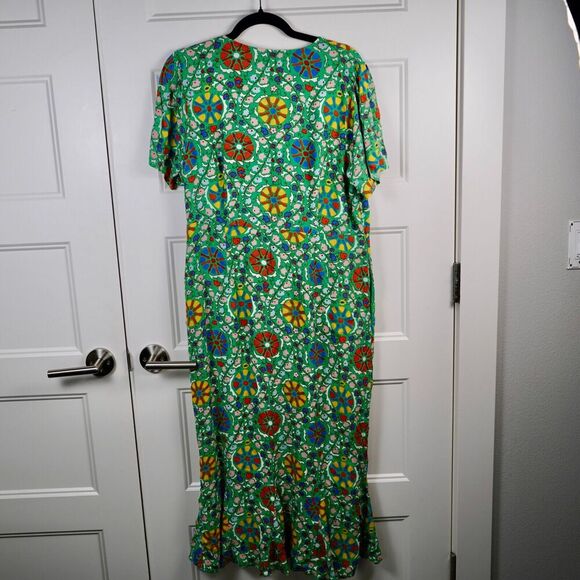 RHODE: Target Collab Green Floral Midi Dress - Picture 3 of 9
